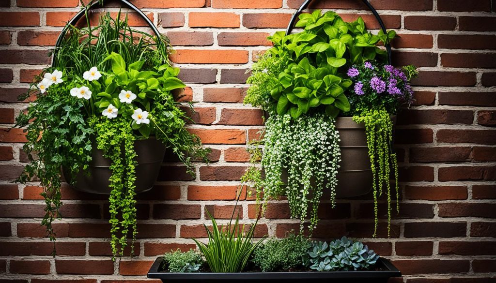 Hanging baskets and vertical gardens