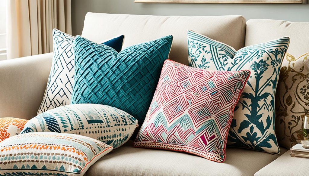 throw pillow mixing and matching