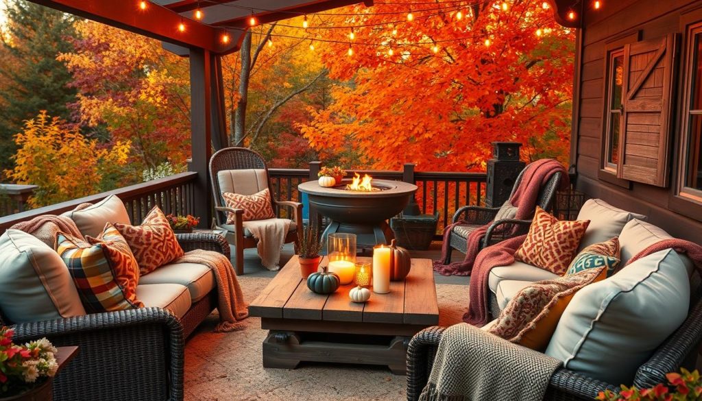 cozy outdoor living in fall