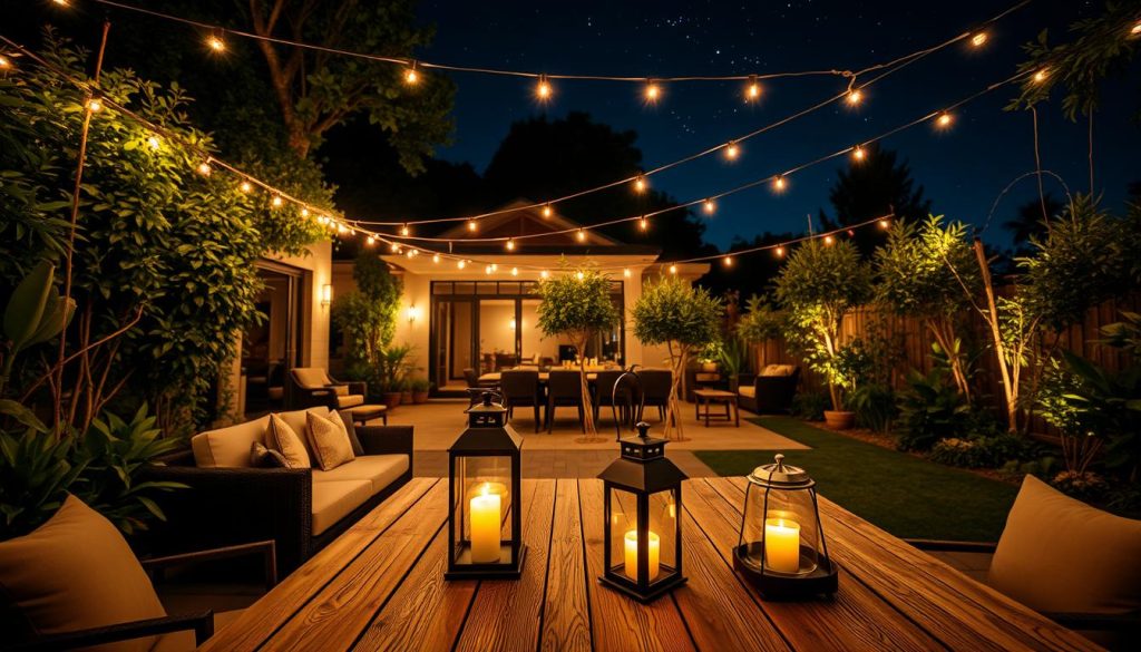 outdoor living space lighting