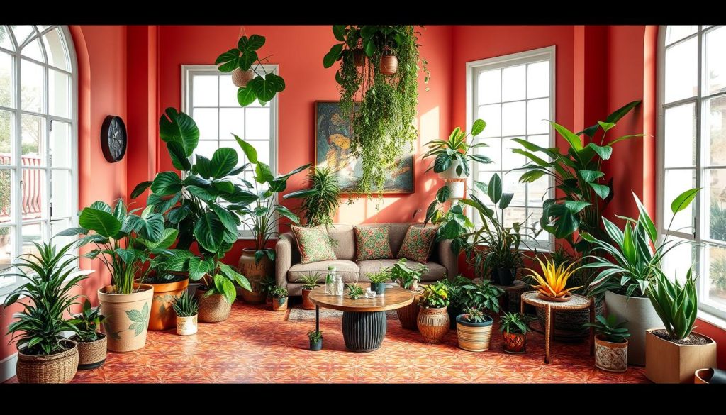 statement floors and indoor plants