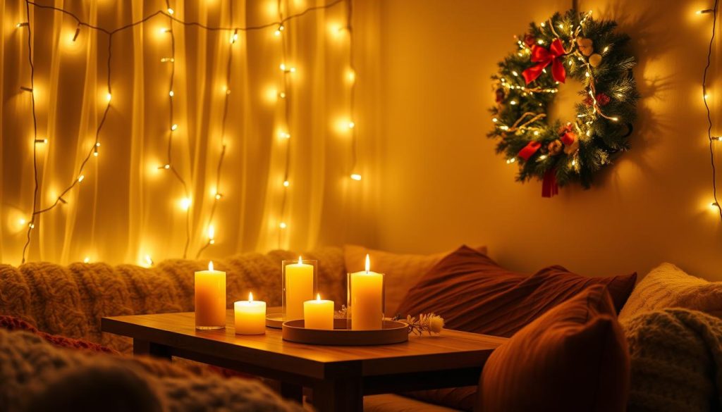 cozy holiday lighting