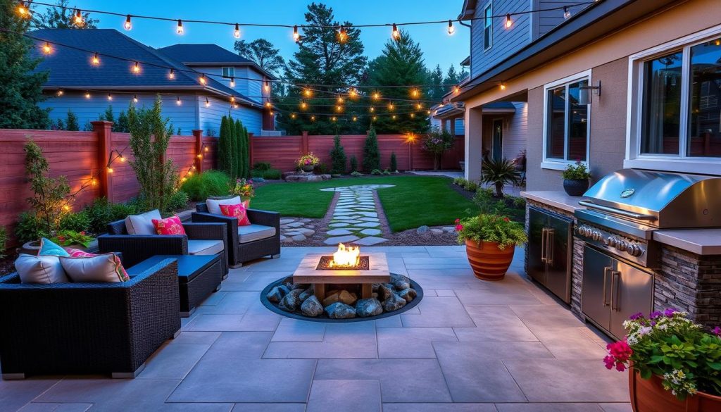 outdoor entertainment hardscaping