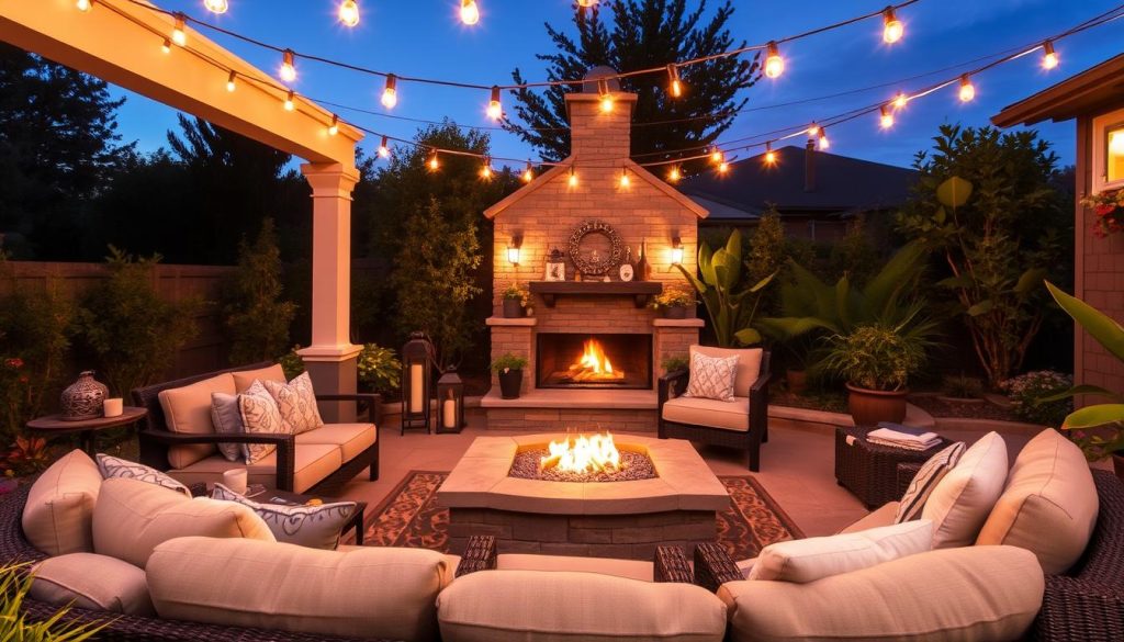 outdoor living room lighting