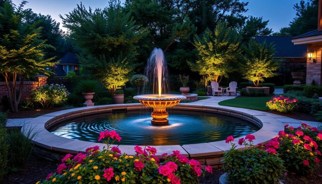 water features and landscape lighting